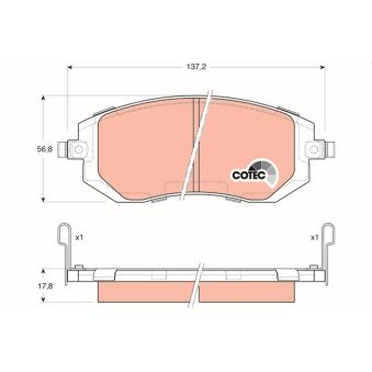 Jeu de 4 plaquettes de frein avant TRW [GDB3328]