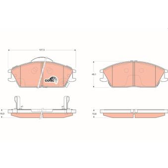 Jeu de 4 plaquettes de frein avant TRW GDB3331 pour SEAT TOLEDO 1.5 - 92cv