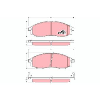 Jeu de 4 plaquettes de frein avant TRW OEM D1060VK100