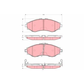 Jeu de 4 plaquettes de frein avant TRW GDB3345 pour CHEVROLET EVANDA 2.0 - 131cv