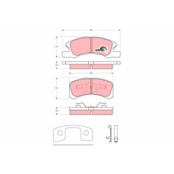 Jeu de 4 plaquettes de frein avant TRW OEM 04465B2030000