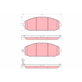 Jeu de 4 plaquettes de frein avant TRW OEM D1060VC290
