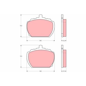 Jeu de 4 plaquettes de frein avant TRW OEM 513083