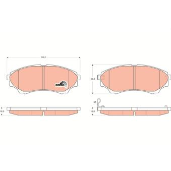 Jeu de 4 plaquettes de frein avant TRW OEM UMY43328Z