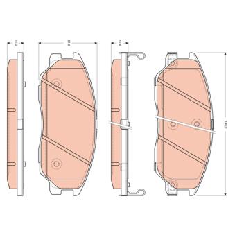 Jeu de 4 plaquettes de frein avant TRW OEM 4813A21100 Jeu de 4 plaquettes de frein avant TRW OEM 4813A21100