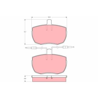 Jeu de 4 plaquettes de frein avant TRW [GDB342]
