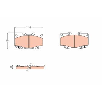 Jeu de 4 plaquettes de frein avant TRW OEM PS558H