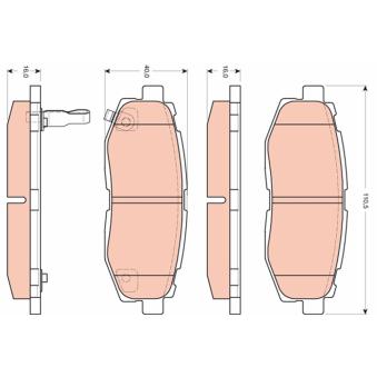 Jeu de 4 plaquettes de frein arrière TRW OEM SU00304325