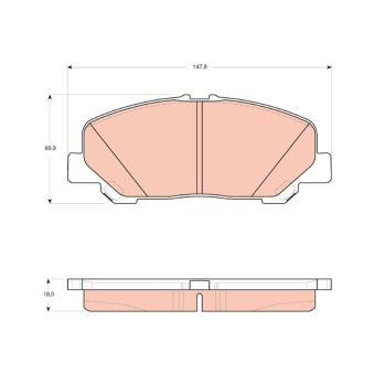 Jeu de 4 plaquettes de frein avant TRW OEM PV565H