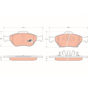 Jeu de 4 plaquettes de frein avant TRW OEM 044650D050000 Jeu de 4 plaquettes de frein avant TRW OEM 044650D050000