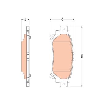 Jeu de 4 plaquettes de frein arrière TRW OEM 0446647070