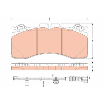 Jeu de 4 plaquettes de frein avant TRW [GDB3506]
