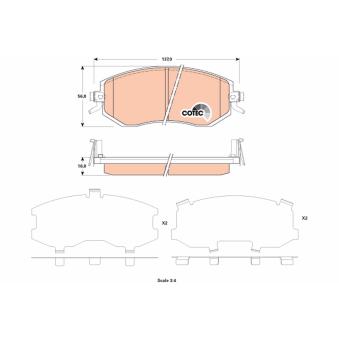 Jeu de 4 plaquettes de frein avant TRW OEM SU00304089