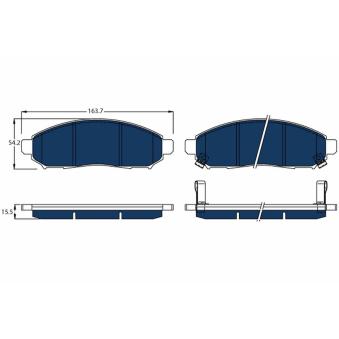 Jeu de 4 plaquettes de frein avant TRW OEM D1M60CY70B