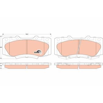Jeu de 4 plaquettes de frein avant TRW OEM 044650K260