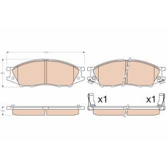 Jeu de 4 plaquettes de frein avant TRW OEM 4106095F0B