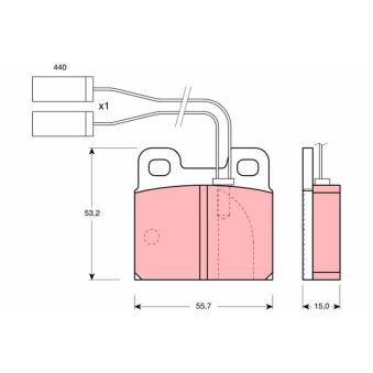 Jeu de 4 plaquettes de frein arrière TRW GDB363 pour VOLVO V70 1.6 - 110cv