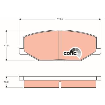 Jeu de 4 plaquettes de frein avant TRW [GDB383]
