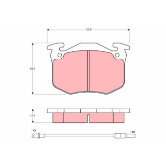 Jeu de 4 plaquettes de frein avant TRW [GDB386]