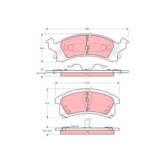 Jeu de 4 plaquettes de frein avant TRW [GDB4002]