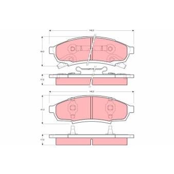 Jeu de 4 plaquettes de frein avant TRW [GDB4014]
