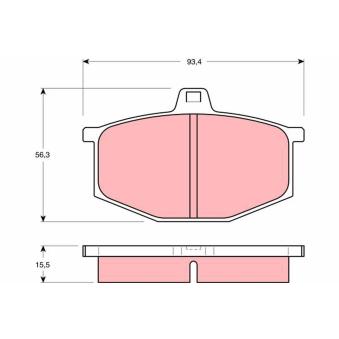 Jeu de 4 plaquettes de frein avant TRW GDB405 pour VOLKSWAGEN TRANSPORTER - COMBI 1.0 - 34cv