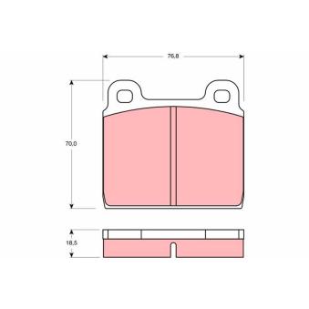Jeu de 4 plaquettes de frein avant TRW GDB407 pour VOLKSWAGEN TRANSPORTER - COMBI 2.1 - 87cv