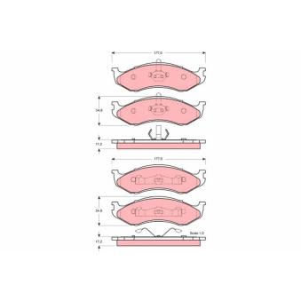 Jeu de 4 plaquettes de frein avant TRW OEM 04713175