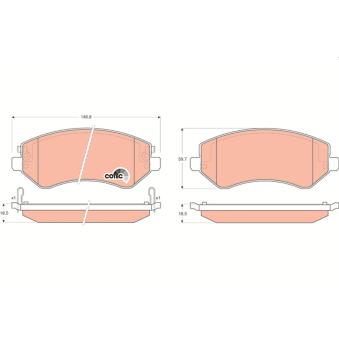 Jeu de 4 plaquettes de frein avant TRW [GDB4126]