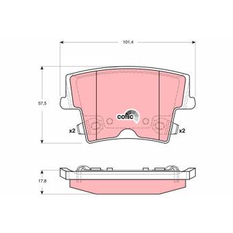 Jeu de 4 plaquettes de frein arrière TRW OEM 5142566AB