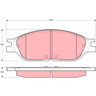 Jeu de 4 plaquettes de frein avant TRW [GDB4138]