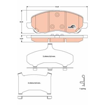 Jeu de 4 plaquettes de frein avant TRW GDB4142 pour FORD FOCUS 2.0 CRD - 140cv