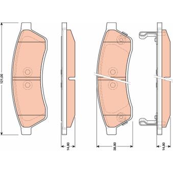Jeu de 4 plaquettes de frein arrière TRW GDB4172 pour VOLVO 960 2.0 D - 150cv