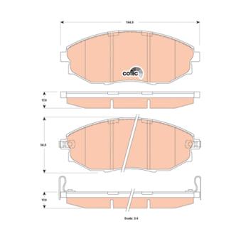 Jeu de 4 plaquettes de frein avant TRW OEM 96952179