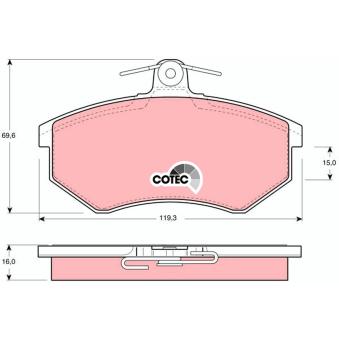 Jeu de 4 plaquettes de frein avant TRW OEM 533698151