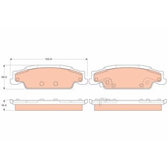 Jeu de 4 plaquettes de frein arrière TRW GDB4453 pour CADILLAC STS 4.6 - 325cv