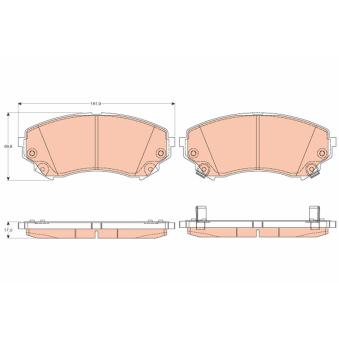 Jeu de 4 plaquettes de frein avant TRW [GDB4456]