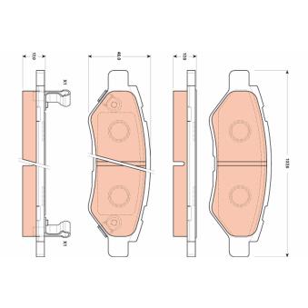 Jeu de 4 plaquettes de frein arrière TRW OEM 25814674 Jeu de 4 plaquettes de frein arrière TRW OEM 25814674
