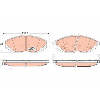 Jeu de 4 plaquettes de frein avant TRW OEM 96682858