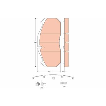 Jeu de 4 plaquettes de frein avant TRW [GDB5065]
