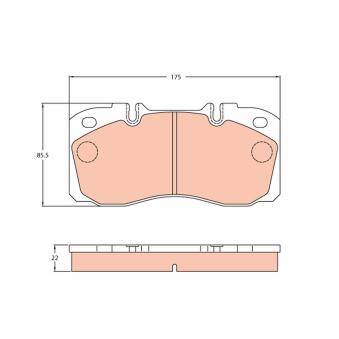 Jeu de 4 plaquettes de frein avant TRW [GDB5068]