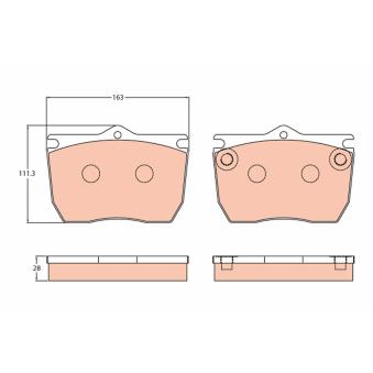 Jeu de 4 plaquettes de frein avant TRW OEM 5001106