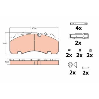 Jeu de 4 plaquettes de frein arrière TRW OEM 0980106200