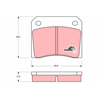 Jeu de 4 plaquettes de frein arrière TRW GDB557 pour PEUGEOT 407 5.3 - 282cv