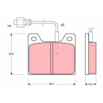 Jeu de 4 plaquettes de frein avant TRW OEM 424896
