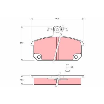 Jeu de 4 plaquettes de frein avant TRW GDB632 pour MAZDA RX 1.4 - 110cv