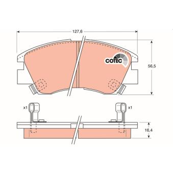 Jeu de 4 plaquettes de frein avant TRW OEM MR389526
