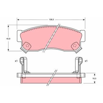 Jeu de 4 plaquettes de frein avant TRW OEM 4106089A91