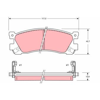 Jeu de 4 plaquettes de frein arrière TRW OEM HF392648Z