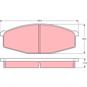 Jeu de 4 plaquettes de frein avant TRW GDB747 pour PORSCHE BOXSTER 3.2 D - 110cv